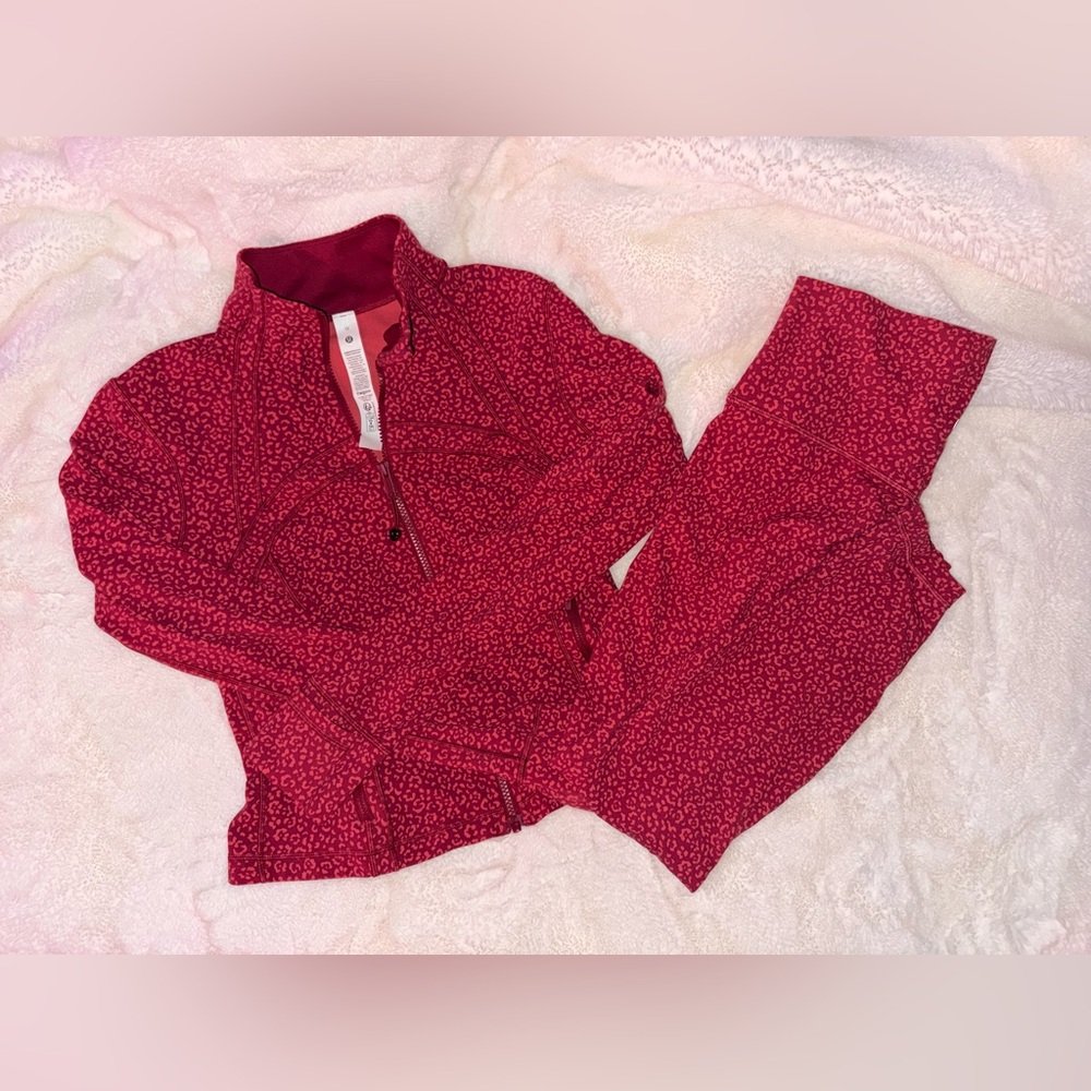 Lululemon Athletica Pink Patterned Activewear Set